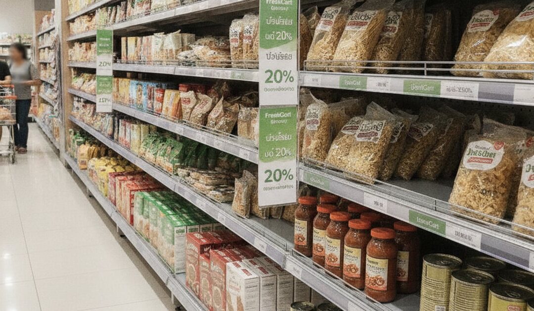 Shelf Strip ซูเปอร์มาร์เก็ต: PP vs PVC vs UV Direct บน Rigid PVC วัสดุไหนเหมาะชั้นวาง? [2026]